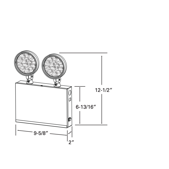 Atlite 10REL72-LED83 Steel Emergency Light, 3 Heads, 5 Remotes
