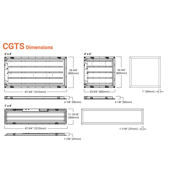 Metalux 14CGTS-L3C3 1x4 Selectable LED Backlit Panel