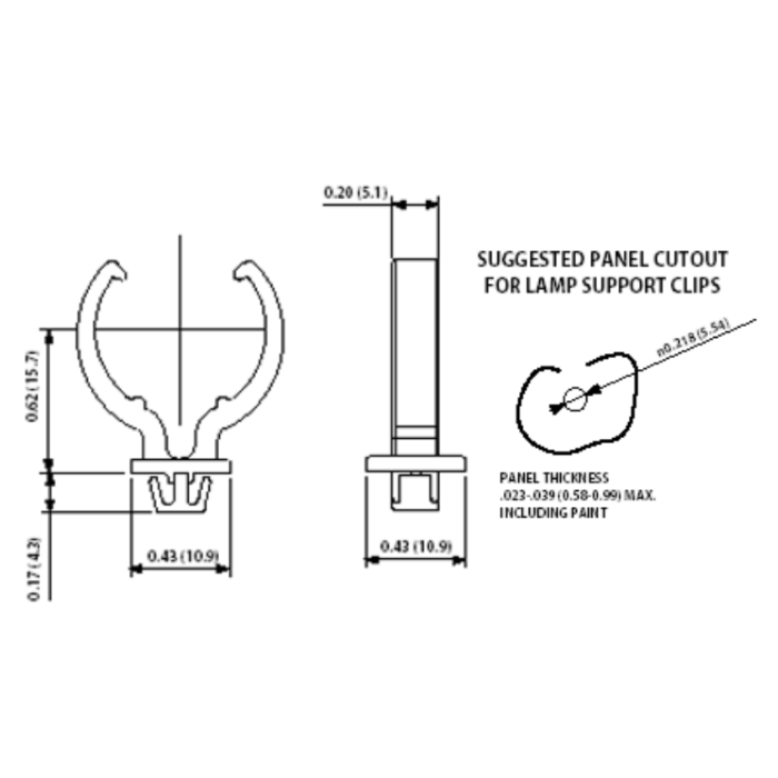PL-L Long Clip - Vertical Snap In