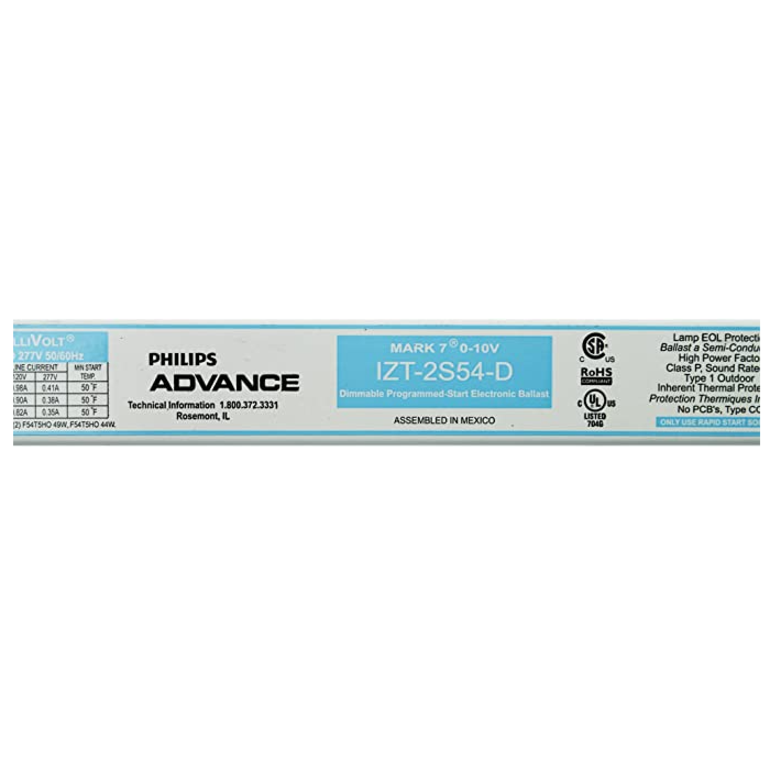 Advance Mark 7 IZT-2S54-D T5 0-10V Dimming Ballast