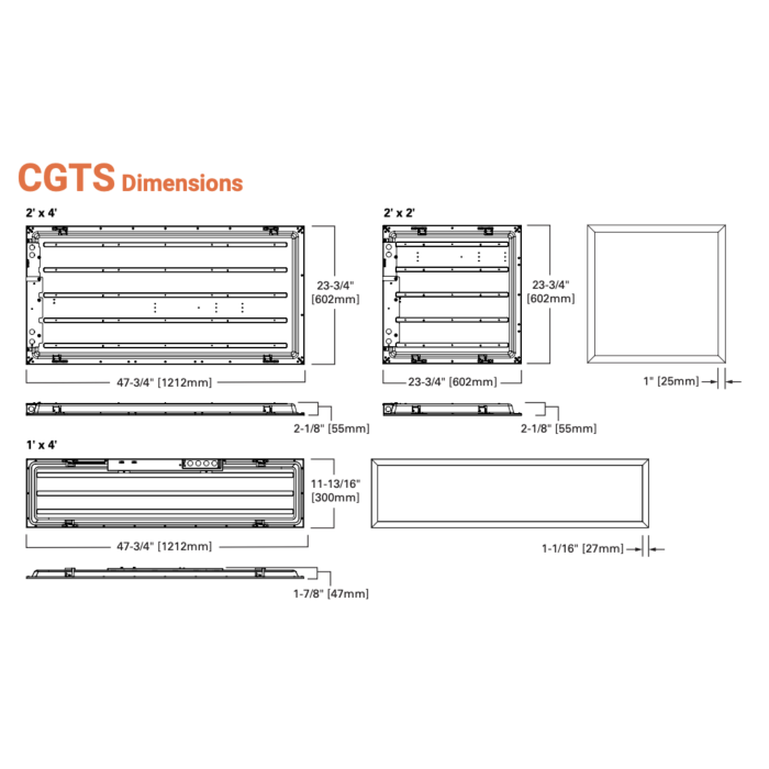 Metalux 22CGTS-L3C3 2'x2' Selectable LED Panel