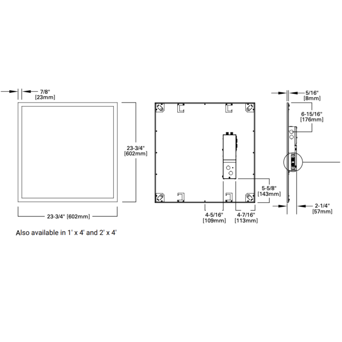 Metalux 22FPSL2SCT3 2x2 Selectable LED Flat Panel