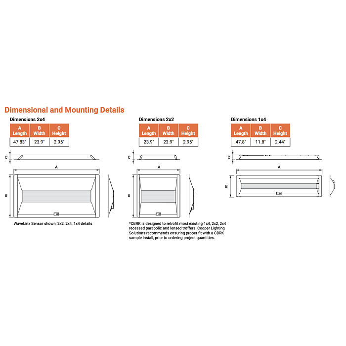 Metalux 24CBRK-42-UNV-L835-CD1-U 2x4 Retrofit Troffer
