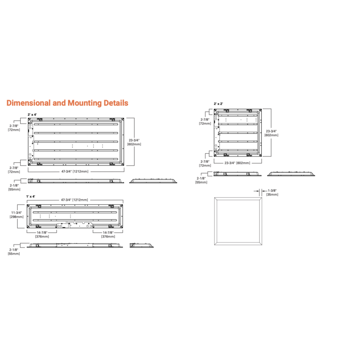 Metalux 24CGT4535C Metalux 2x4 LED Panel 3500K