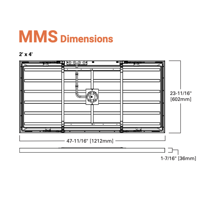 Metalux 24MMS-L3C3-UNV 2 x 4 Multi Mount Backlit Panel