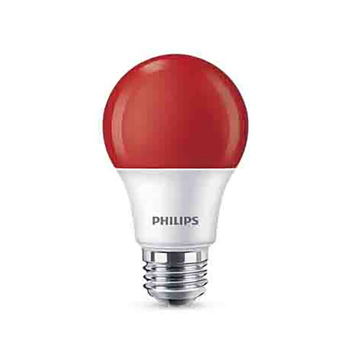 Philips 463273 A19 LED Bulb - 8A19/LED/RED/P/ND 120V 4/1FB  120V