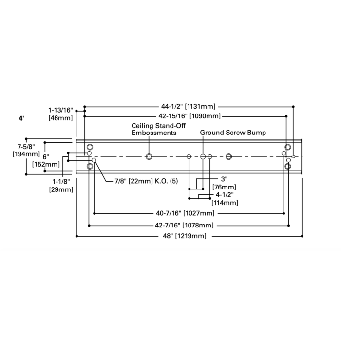 Metalux 4WNLED-LD4-40SL-F-UNV-L840-CD1-U 4' Linear Wrap