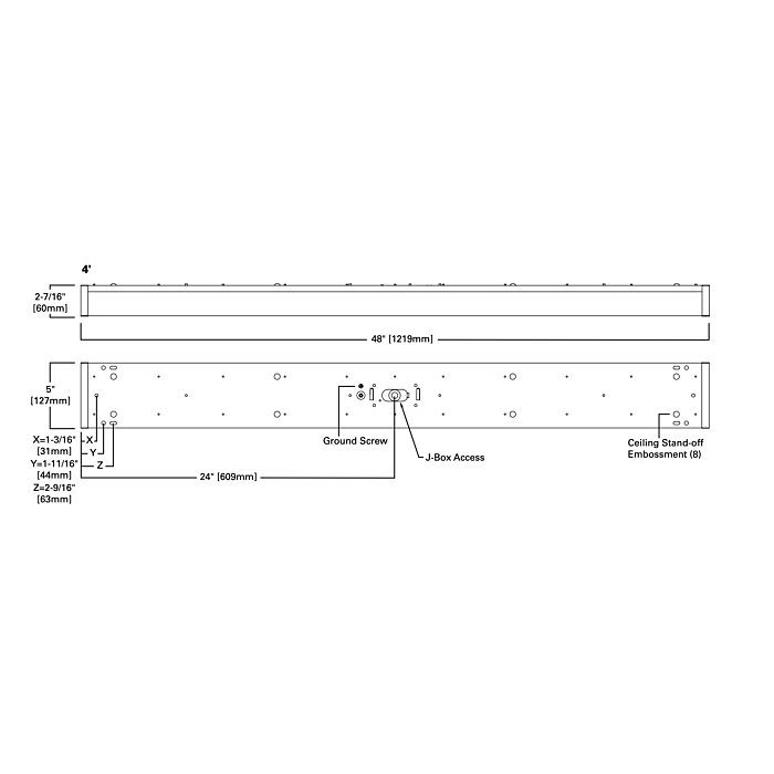 Metalux 4WP3040R 4' Linear Utility