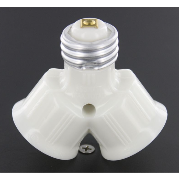 Medium Base (E26) Single to Twin Lampholder Converter