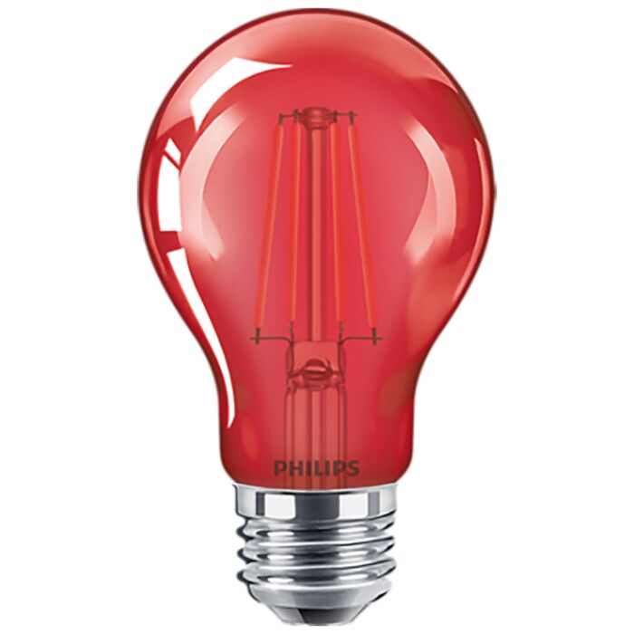 Philips 538207 A19 LED Bulb - 4A19/LED/RED/G/E26/ND 6/1BC 120V - Obsolete Limited Inventory