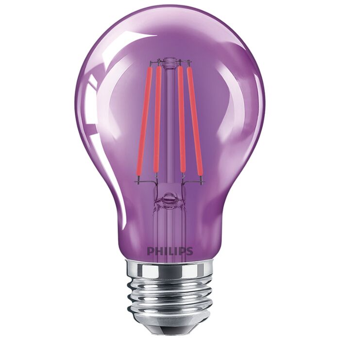 Philips 538256 A19 LED Bulb - 4A19/LED/PURPLE/G/E26/ND 6/1BC 120V