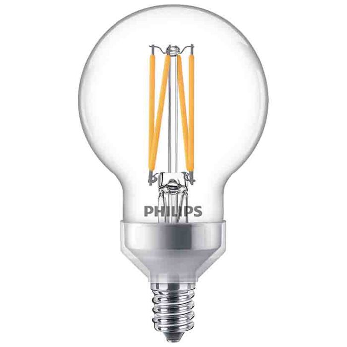 Philips 573329 Dimmable G16.5 LED Bulb - 5G16.5/PE/UD/CL/G/E12WGD 6/2PFT20