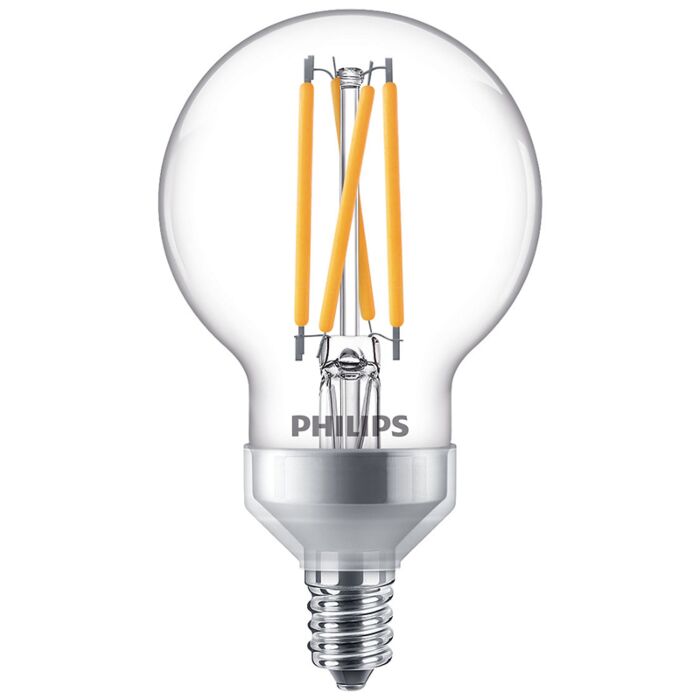 Philips 549287 Dimmable G16.5 LED Bulb - 3.8G16.5/PER/927-922/CL/G/E12/WGX 1FBT20 120V