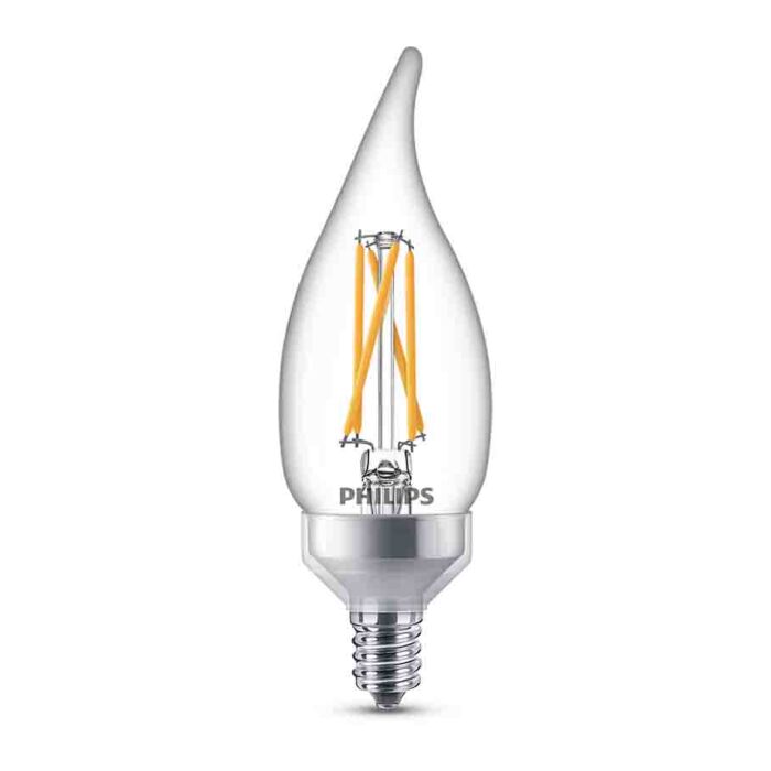 Philips 549543 Dimmable BA11 LED Bulb - 3.3BA11/PER/927-922/CL/G/E12/WGX 1FB T20 120V