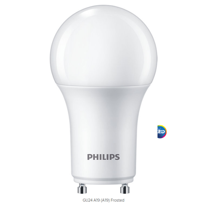 Philips 557686 (557660) Dimmable A19 LED Bulb - 8.8A19/PER/930/P/GU24/DIM 6/1FB T20