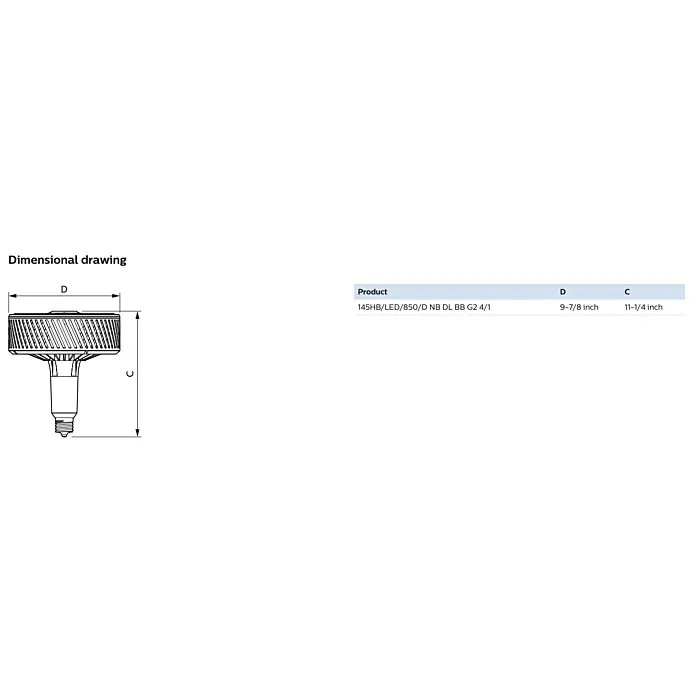 Philips 563956 145HB/LED/850/D NB DL BB G2 4/1 High Bay
