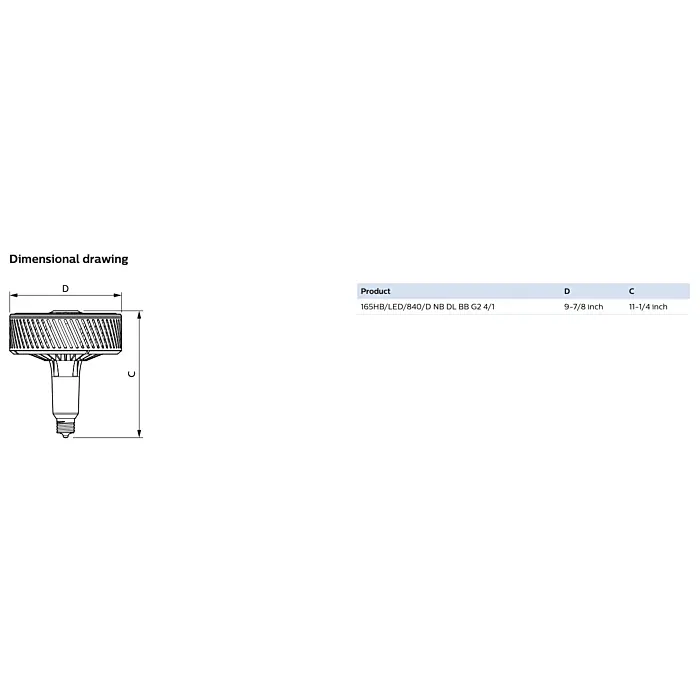 Philips 563972 165HB/LED/840/D NB DL BB G2 4/1 High Bay
