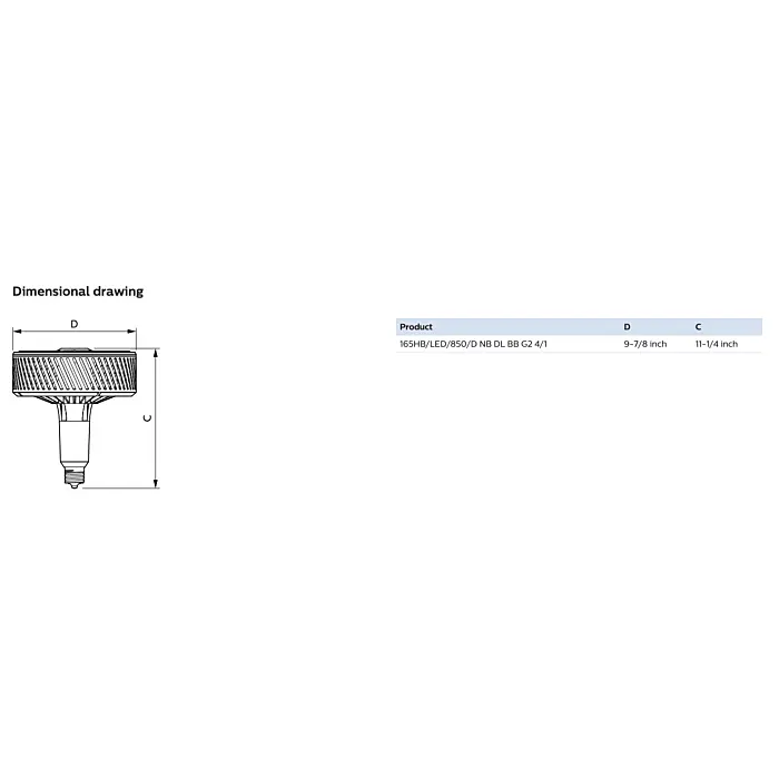 Philips 563998 165HB/LED/850/D NB DL BB G2 4/1 High Bay