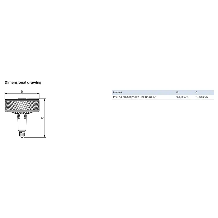 Philips 564005 165HB/LED/850/D WB UDL BB G2 4/1 High Bay