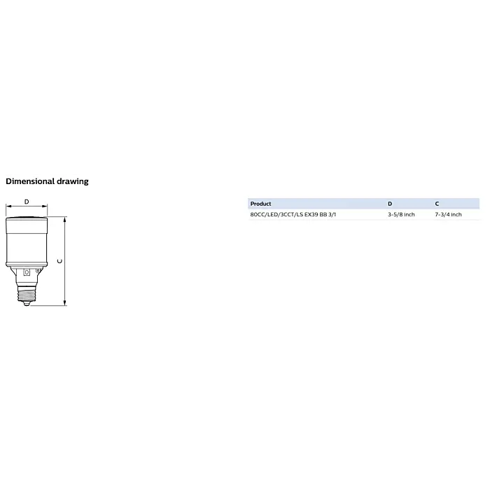 Philips 583682 80CC/LED/3CCT/LS EX39 BB 3/1 Corn Cob