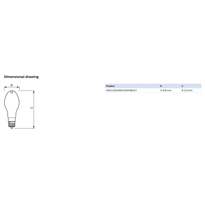 Philips 588202 34GC/LED/840/ND EX39 BB 6/1 ED28