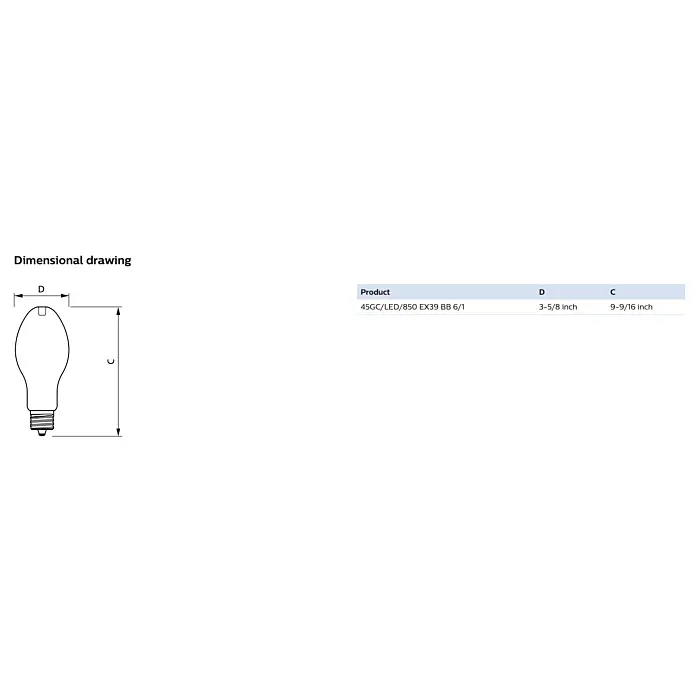 Philips 588244 45GC/LED/850/ND EX39 BB 6/1 ED28