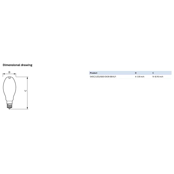 Philips 588251 54GC/LED/830/ND EX39 BB 6/1 ED32