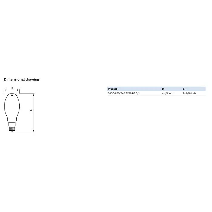 Philips 588269 54GC/LED/840/ND EX39 BB 6/1 ED32