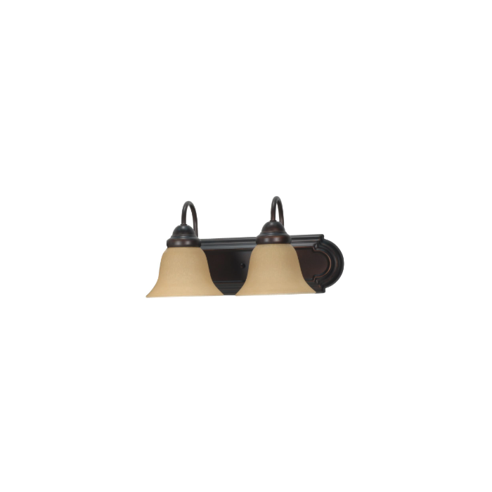 Nuvo 60-1264 Ballerina - 2 Light 18" Vanity with Champagne Linen Washed Glass - Mahogany Bronze Finish