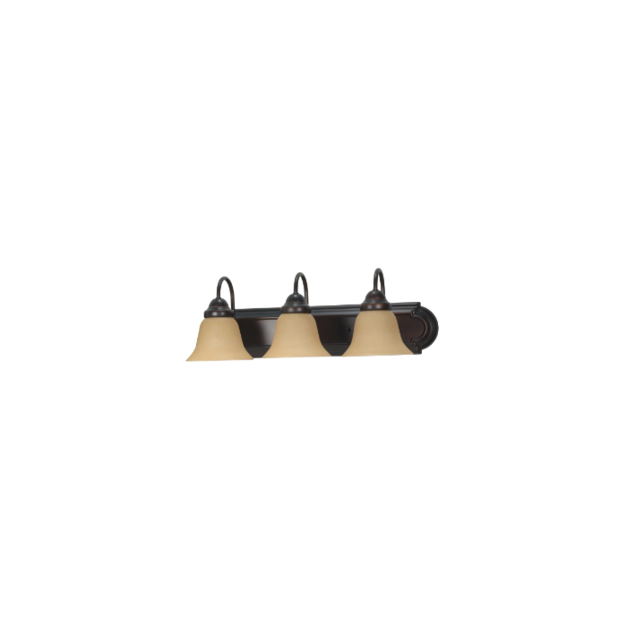 Nuvo 60-1265 Ballerina - 3 Light 24" Vanity with Champagne Linen Glass - Mahogany Bronze Finish