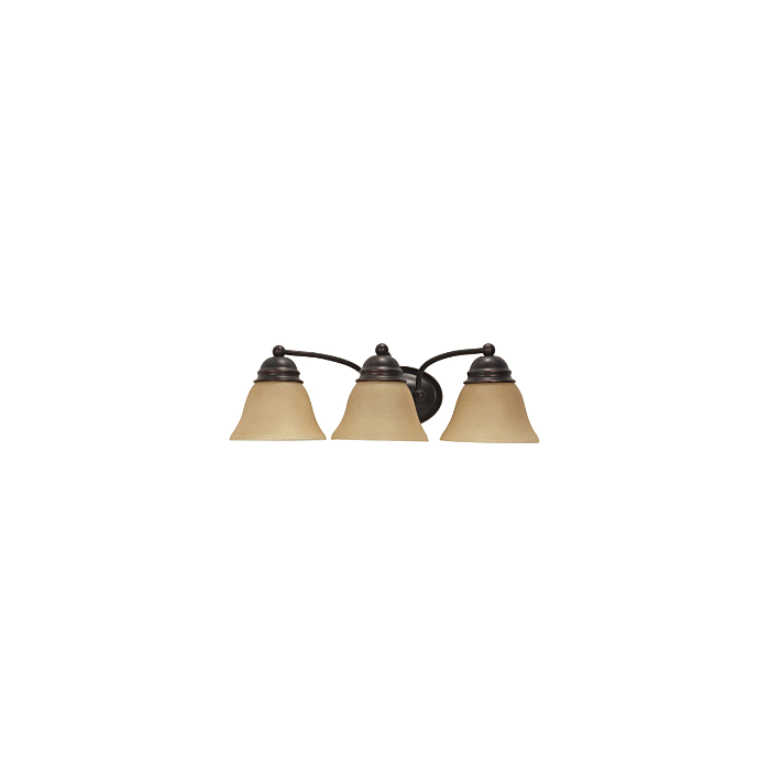 Nuvo 60-1272 Empire - 3 Light 21" Vanity with Champagne Linen Washed Glass - Mahogany Bronze Finish