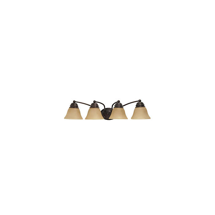 Nuvo 60-1273 Empire - 4 Light 29" Vanity with Champagne Linen Washed Glass - Mahogany Bronze Finish