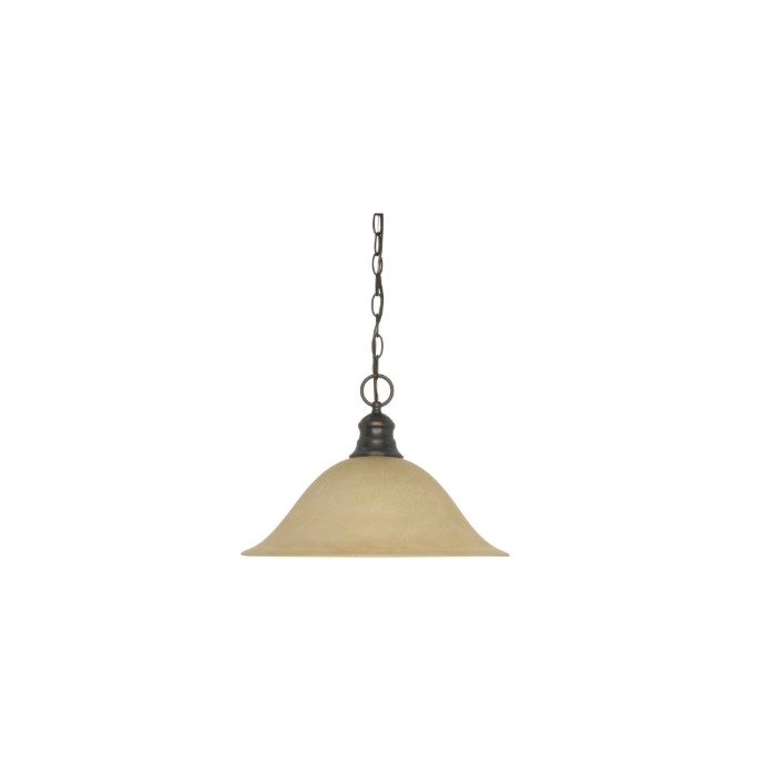 Nuvo 60-1276 1 Light - 16" Pendant with Champagne Linen Washed Glass - Mahogany Bronze Finish