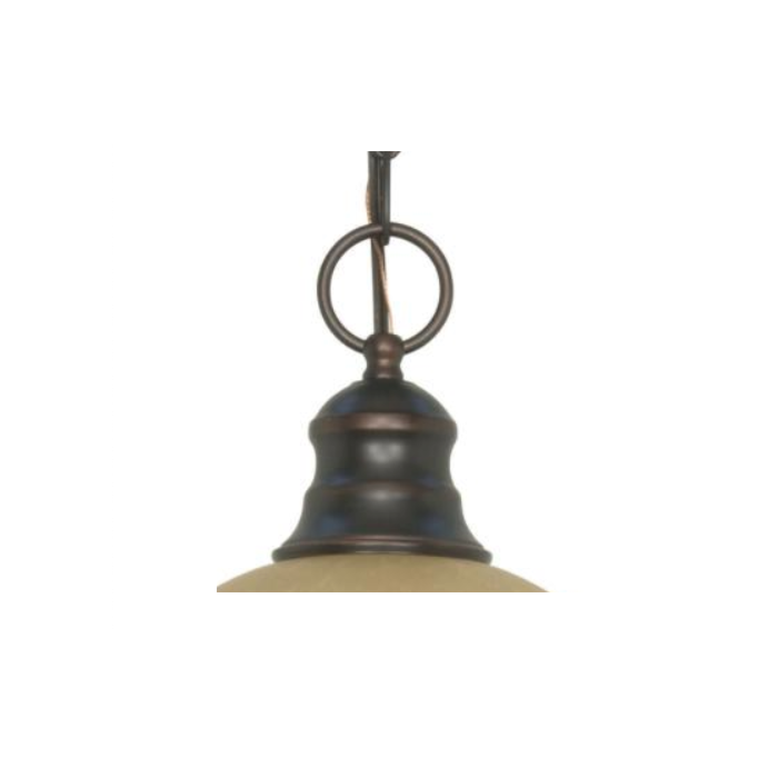 Nuvo 60-1276 1 Light - 16" Pendant with Champagne Linen Washed Glass - Mahogany Bronze Finish