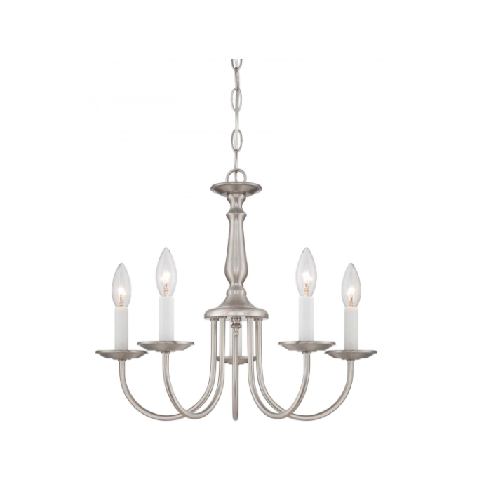 Nuvo 60-1298 5 Light - Chandelier - Withcandlesticks - Brushed Nickel Finish