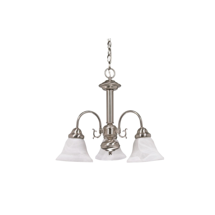 Nuvo 60-182 Ballerina - 3 Light Chandelier With Alabaster Glass - Brushed Nickel Finish