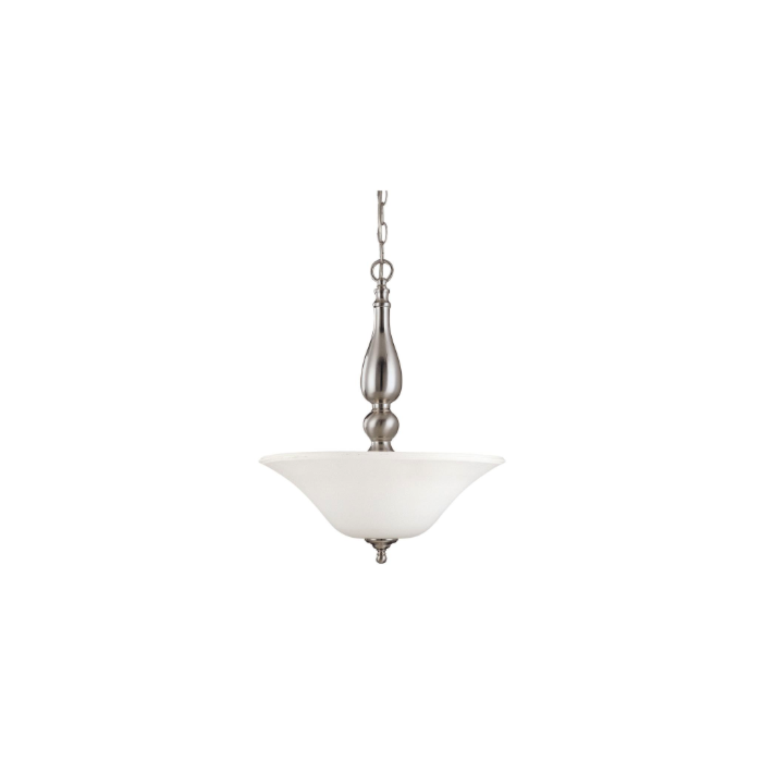 Nuvo 60-1828 Dupont - 3 Light Pendant with Satin White Glass - Brushed Nickel Finish