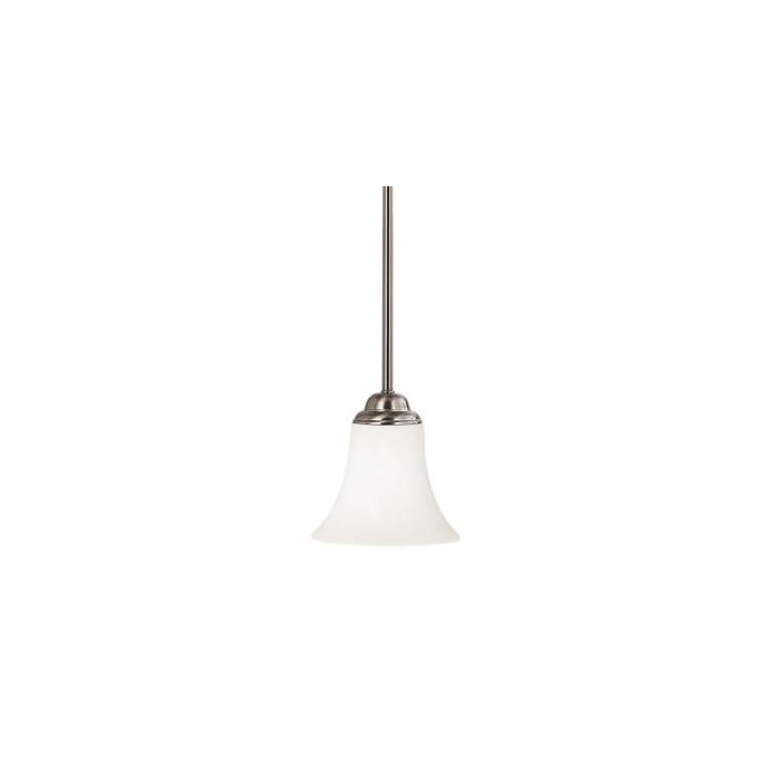 Nuvo 60-1831 Dupont - 1 Light Mini Pendant with Satin White Glass - Brushed Nickel Finish 