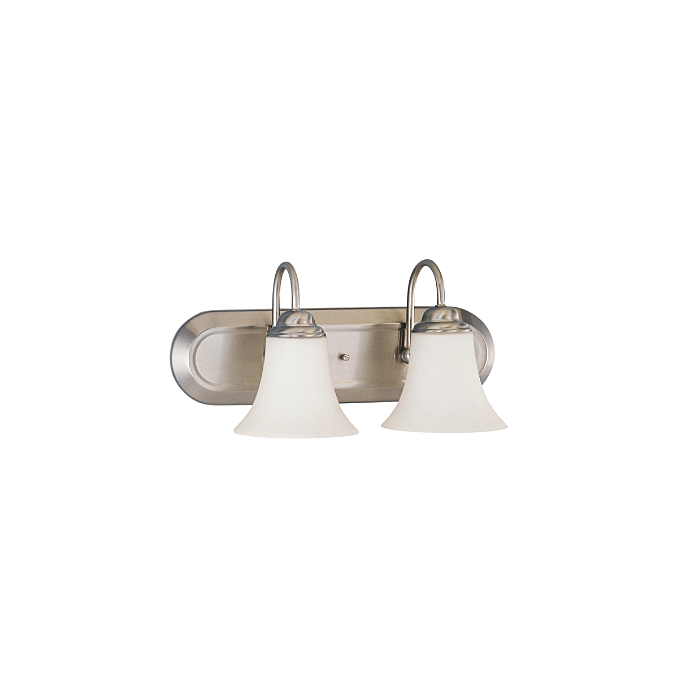 Nuvo 60-1833 Dupont - 2 Light Vanity with Satin White Glass - Brushed Nickel Finish