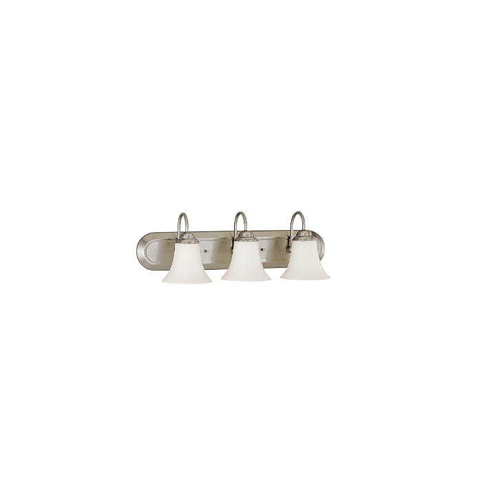 Nuvo 60-1834 Dupont - 3 Light Vanity with Satin White Glass - Brushed Nickel Finish