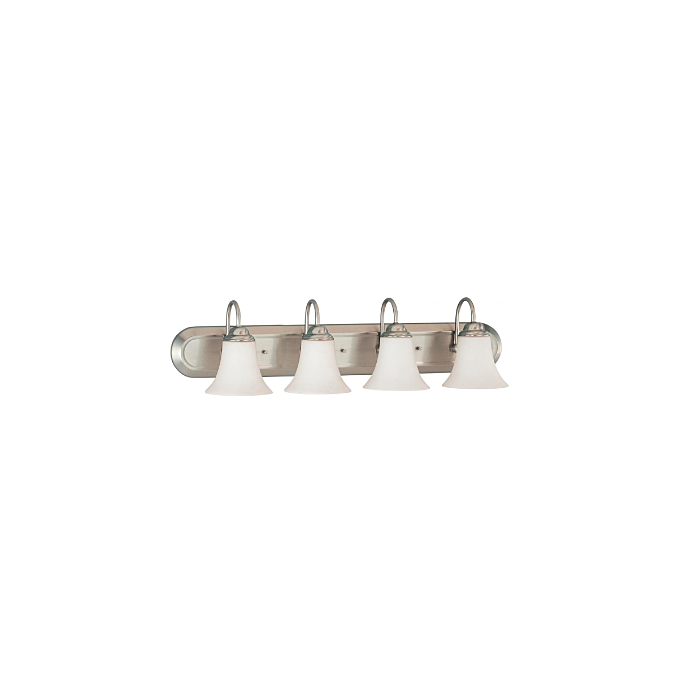 Nuvo 60-1835 Dupont - 4 Light Vanity with Satin White Glass - Brushed Nickel Finish