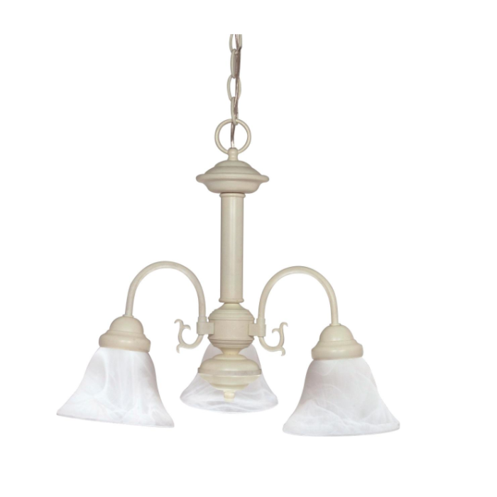 Nuvo 60-188 Ballerina - 3 Light Chandelier With Alabaster Glass - Textured White Finish