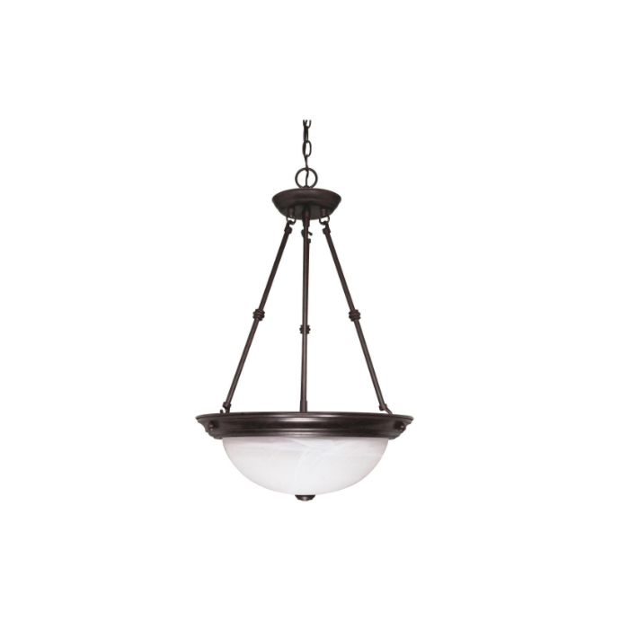 Nuvo 60-212 3 Light - 20" Pendant with Alabaster Glass - Old Bronze Finish