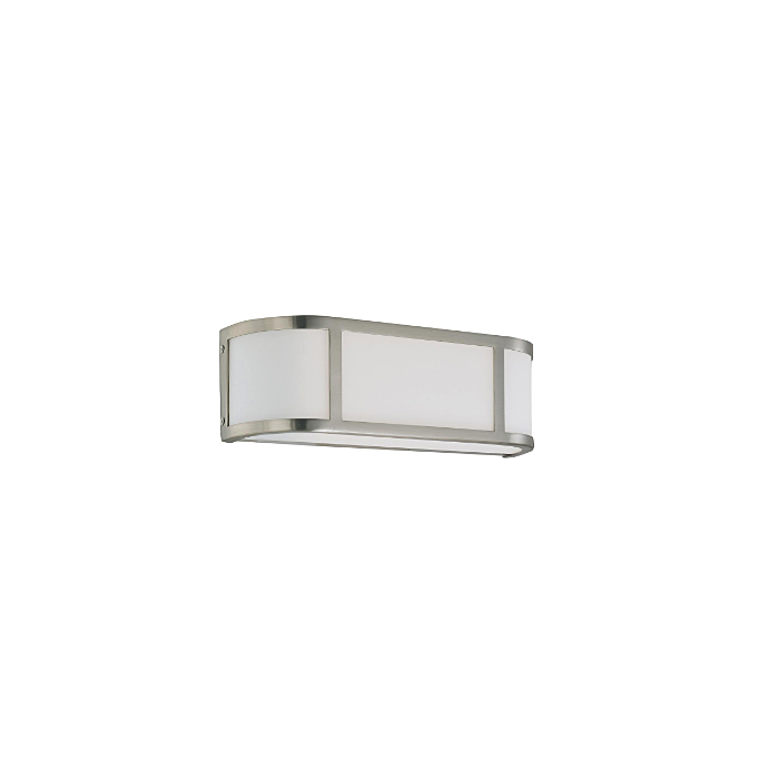 Nuvo 60-2871 Odeon - 2 Light Vanity with Satin White Glass - Brushed Nickel Finish