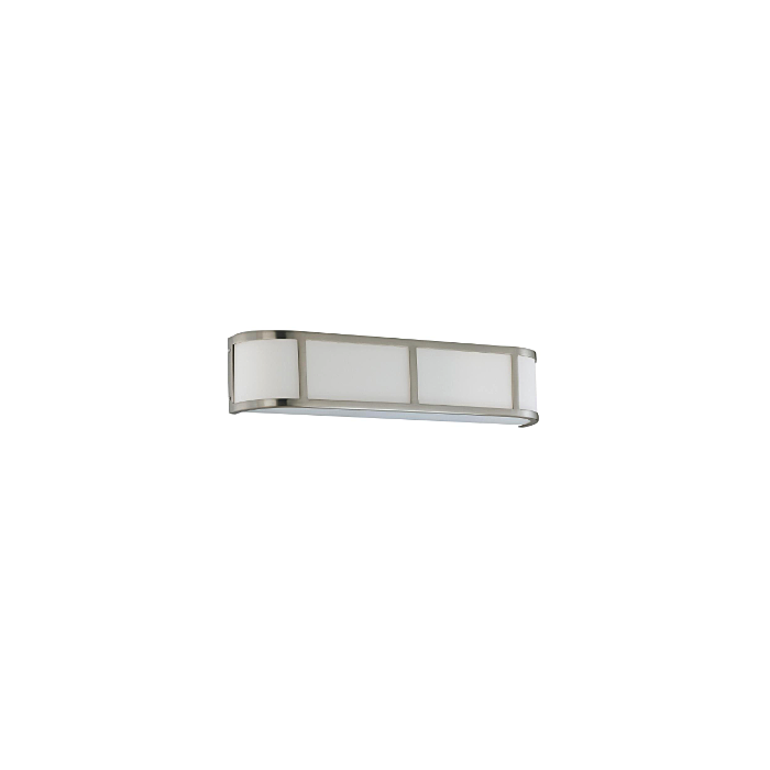 Nuvo 60-2873 Odeon - 3 Light Vanity with Satin White Glass - Brushed Nickel Finish