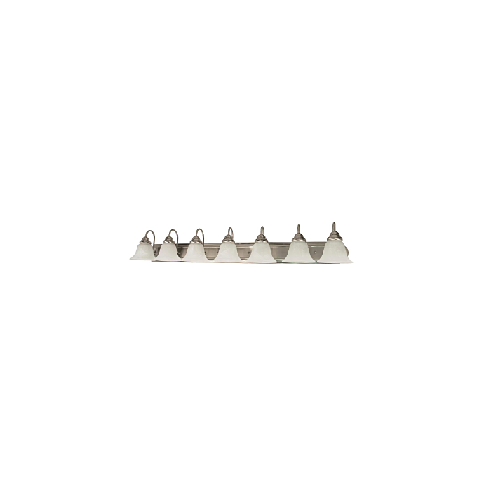 Nuvo 60-291 Ballerina - 7 Light 48" Vanity with Alabaster Glass - Brushed Nickel Finish