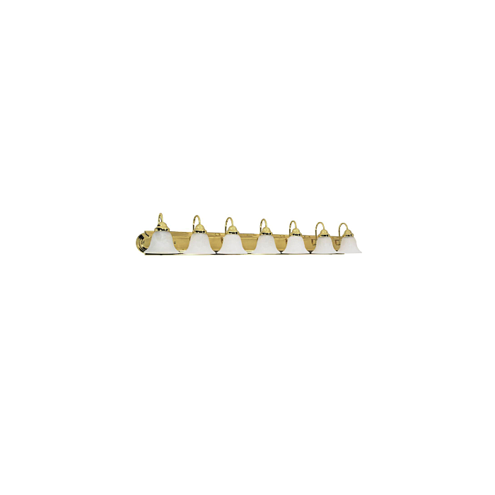 Nuvo 60-293 Ballerina - 7 Light 48" Vanity with Alabaster Glass - Polished Brass Finish