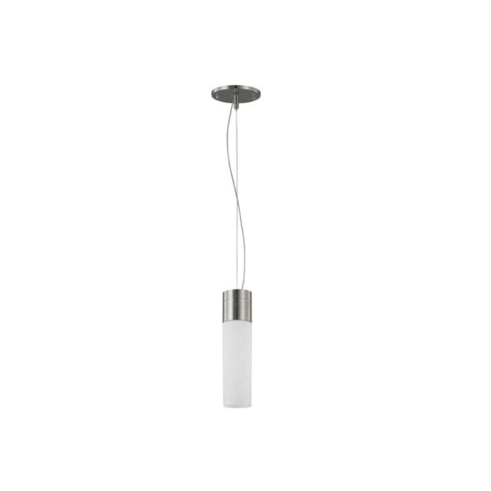 Nuvo 60-2932 Link - 1 Light Pendant with White Glass - Brushed Nickel Finish
