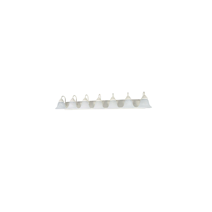 Nuvo 60-294 Ballerina - 7 Light 48" Vanity with Alabaster Glass - Textured White Finish