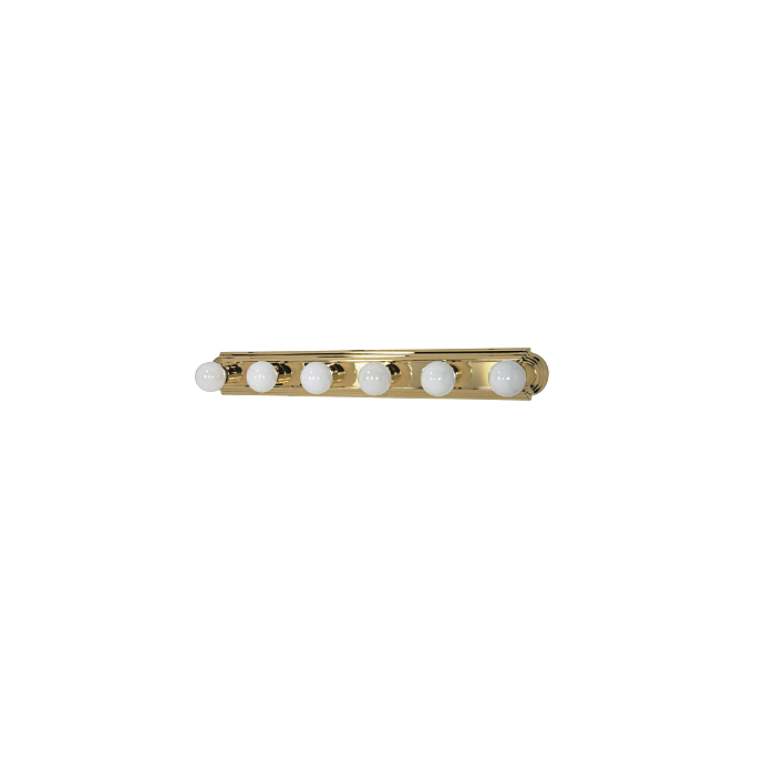 Nuvo 60-310 Racetrack - 6 Light - 36" Vanity Strip - Polished Brass Finish